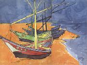 Boats on the Beach of Saintes-Maries (nn04), Vincent Van Gogh